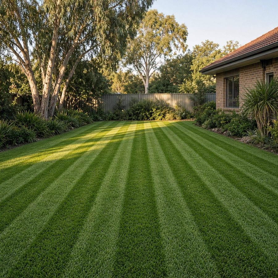 A freshly striped lawn